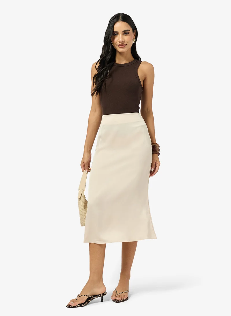 Ginger  Satin Midi Skirt for Women | Best Price UAE